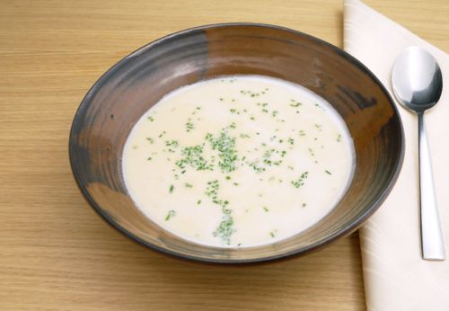 Lauch-Mandel-Creme[-]suppe