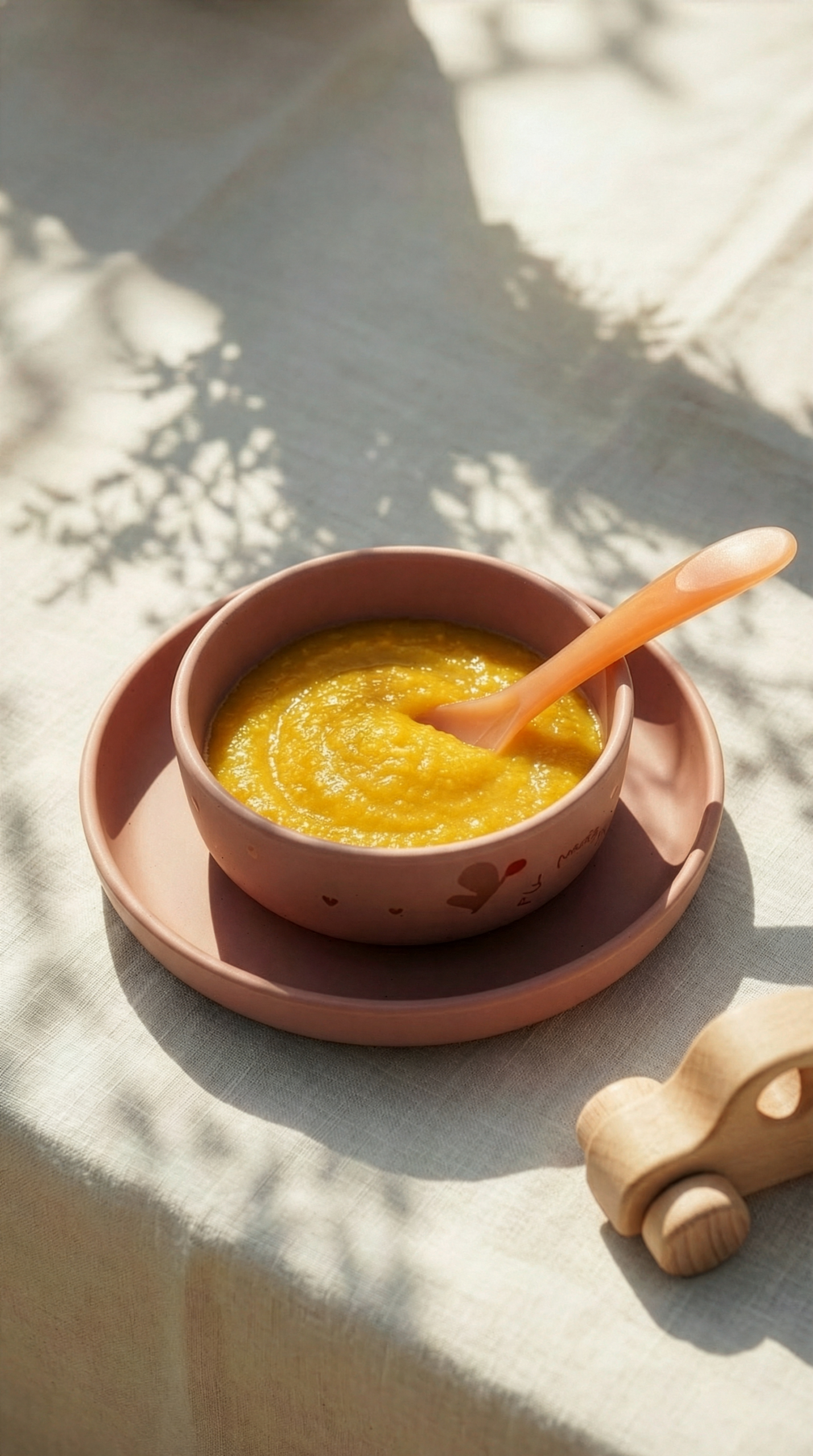 Babybrei mit Hirse, roten Linsen und Walnussöl