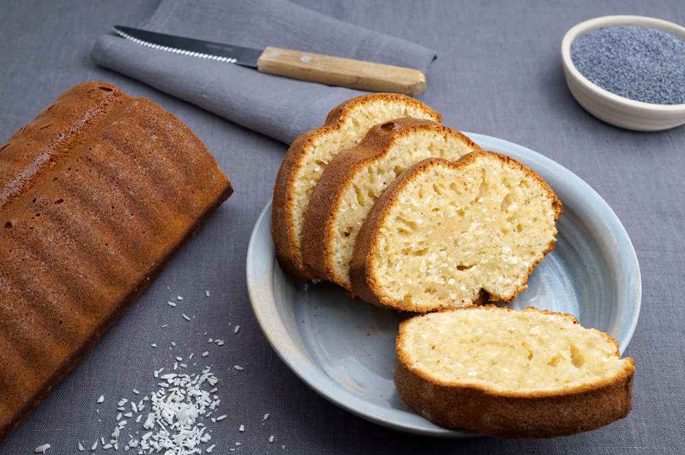 Becherkuchen mit Kokos und Mohnöl