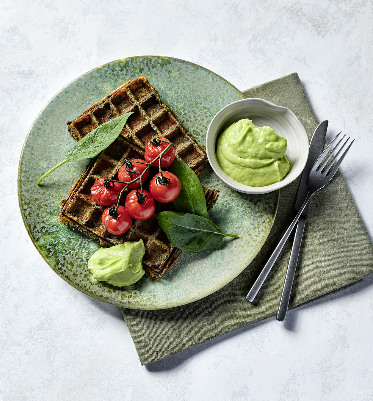 Spinatwaffeln